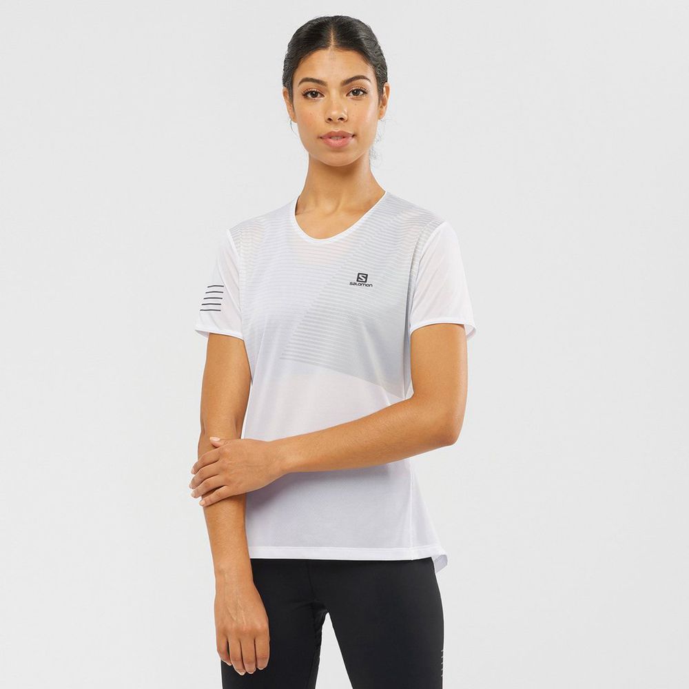 Camisetas Salomon Mujer Blancas - Salomon Argentina SENSE ,016384-CHD